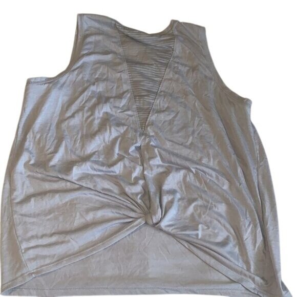 Old Navy Active Gray Sleeveless Tank Top With Twist Front Detail Womens Size XL - Picture 4 of 5